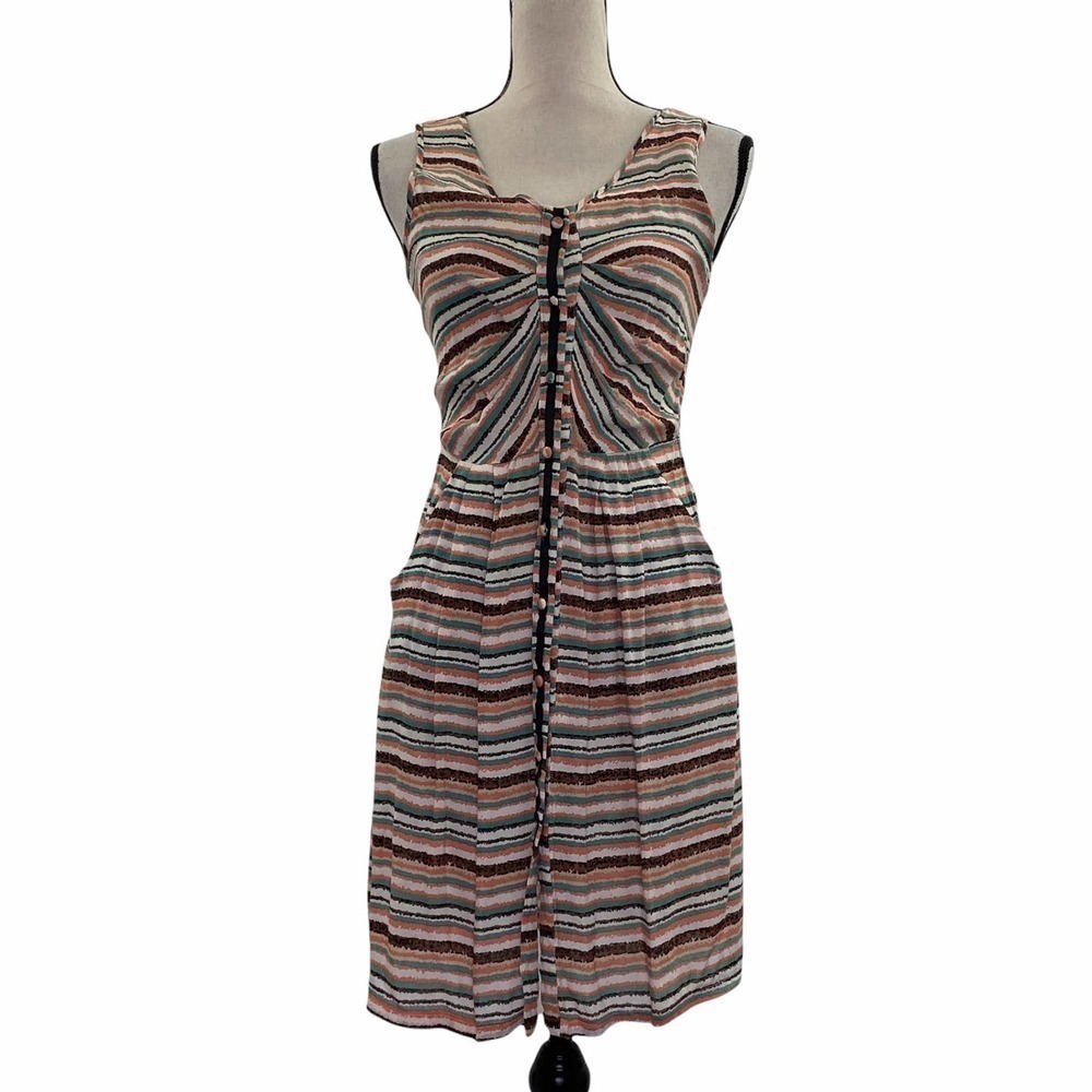 YA Los Angeles Stripe Button Down Sleeveless Dress